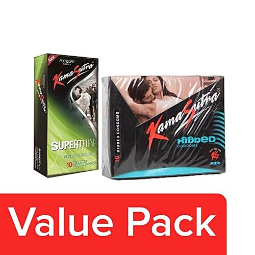 Buy KamaSutra Condoms Pleasure Series Super Thin 12 Pcs Ribbed