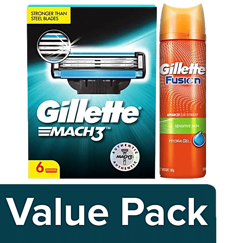 Buy Gillette Mach Shaving Blades Pcs Pre Shave Gel Fusion Hydra