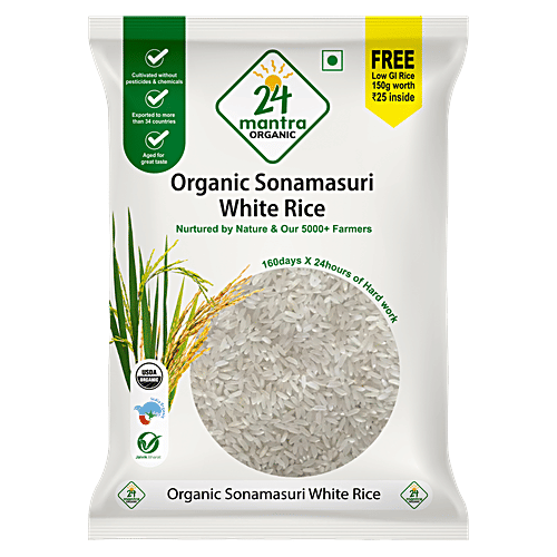 Buy 24 Mantra Organic Rice Sonamasuri White 1 Kg Pouch Online At Best