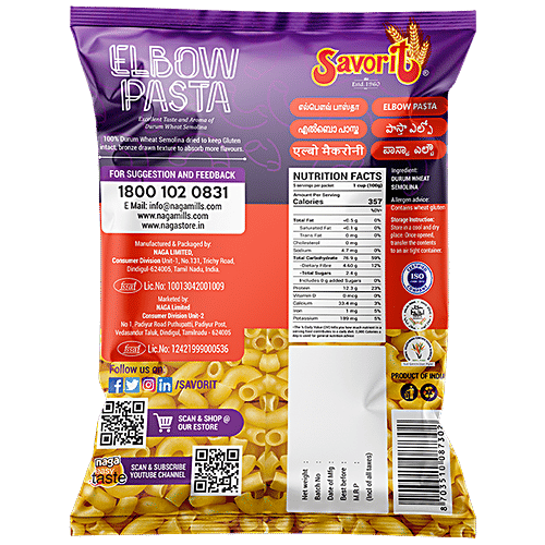 Buy Savorit Elbow Pasta Made With Durum Wheat Semolina Online At Best