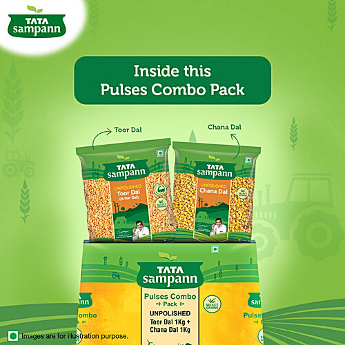 Tata Sampann Pulses Combo Pack Unpolished Toor Dal Arhar Dal