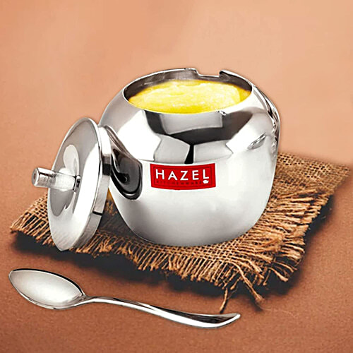 Buy Hazel Stainless Steel Ghee Pot Apple Shaped Kitchen Storage Ghee