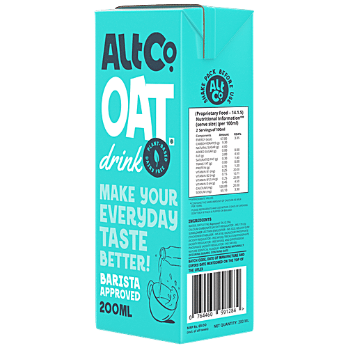 Buy Alt Co Oat Drink Plant Based Dairy Free Gluten Free Guilt Free