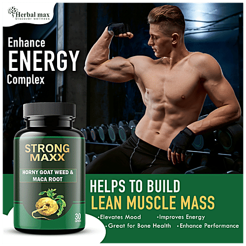 Buy Herbal Max Strong Maxx Horny Goat Weed Maca Root Extract