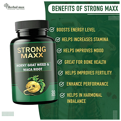 Buy Herbal Max Strong Maxx Horny Goat Weed Maca Root Extract