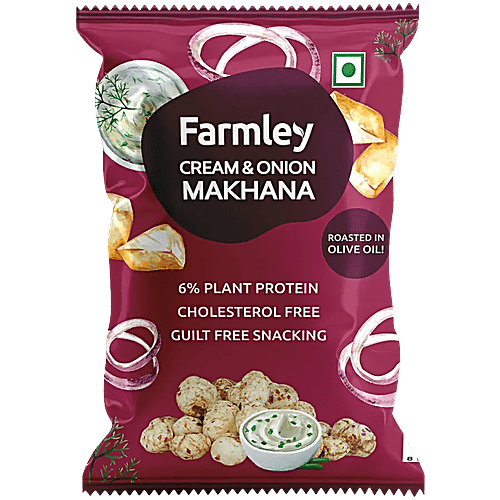 Buy Farmley Cream Onion Makhana Roasted In Olive Oil Online At Best