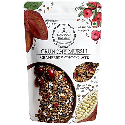 Buy Monsoon Harvest Crunchy Muesli Cranberry Chocolate Rich In