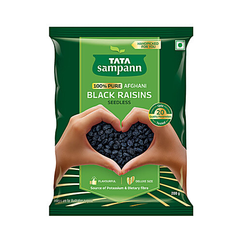 Buy Tata Sampann Pure Afghani Black Raisins Seedless Kali