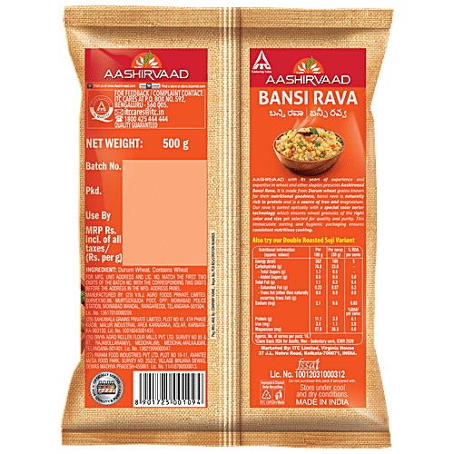 Buy Aashirvaad Bansi Rava Made From Durum Wheat Online At Best Price