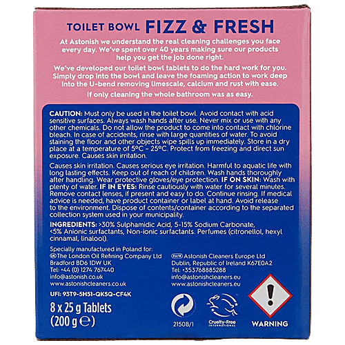 Buy Astonish Toilet Bowl Tablet Fizz Fresh Deep Cleaning Foam