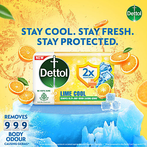 Buy Dettol Lime Cool Bathing Soap Bar With 2X Menthol Long Lasting