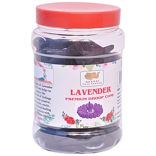 Buy Kesari Puja Samvad Lavender Premium Dhoop Cone Online At Best Price