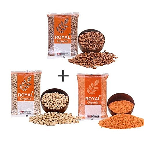 Buy Bb Combo Bb Royal Organic Kabuli Chana 500Gm Red Masoor Dal 500Gm