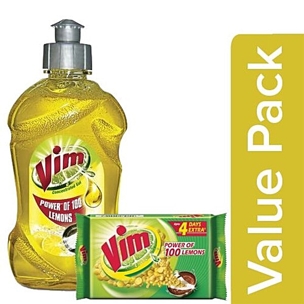 Buy Vim Dishwash Bar 200 Gm Dishwash Gel Lemon 250 Ml Online At