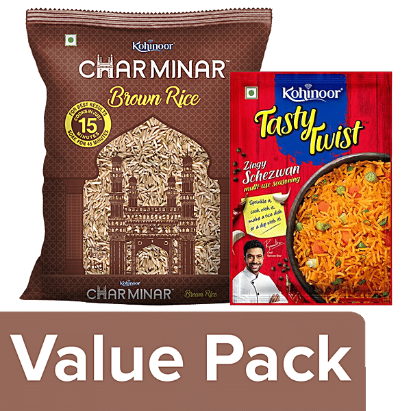 Buy Kohinoor Kohinoor Charminar Brown Rice Kg Zingy Schezwan Multi