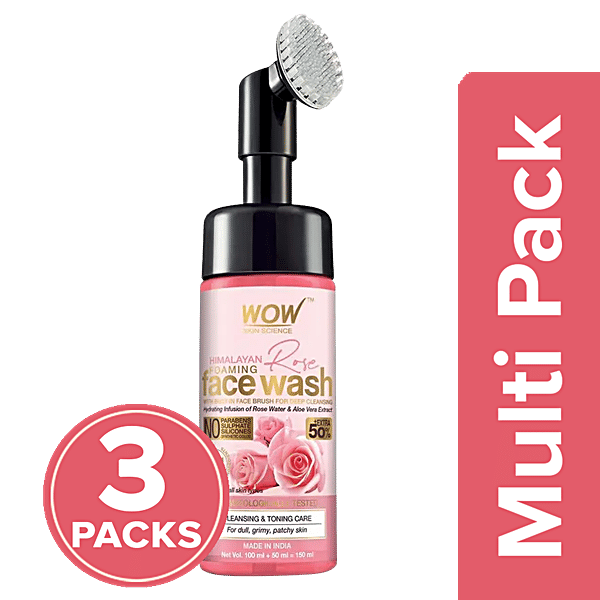 Buy Wow Skin Science Himalayan Rose Foaming Face Wash With Built In