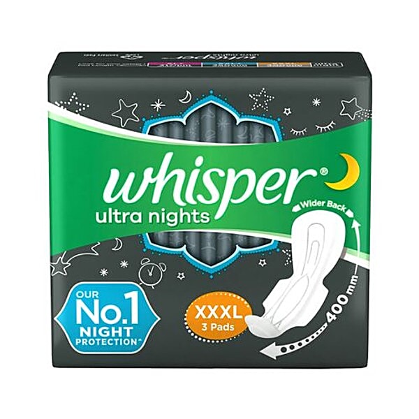 Buy Whisper Sanitary Pads Ultra Night Extra Heavy Flow Xxxl Wing Pads