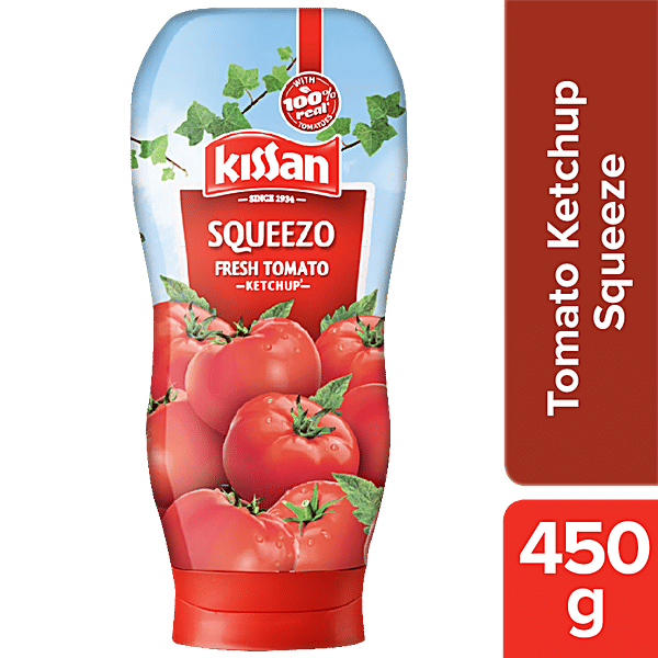 Buy Kissan Ketchup Squeezo Fresh Tomato 450 Gm Bottle Online At Best