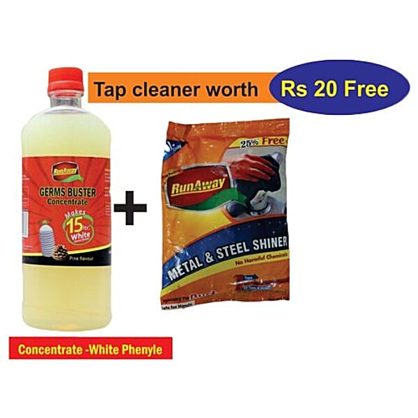 Buy Runaway Combo Pack White Phenyl Concentrate Tap Cleaner 500 Ml 100