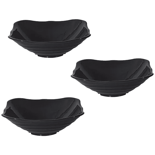 Buy Saura Smart Square Platter Set Plastic Microwave Safe Black