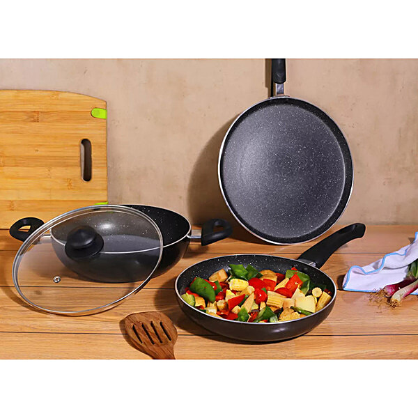 Buy Prestige Deluxe Granite Non Stick Cookware Set Kadai 24 Cm