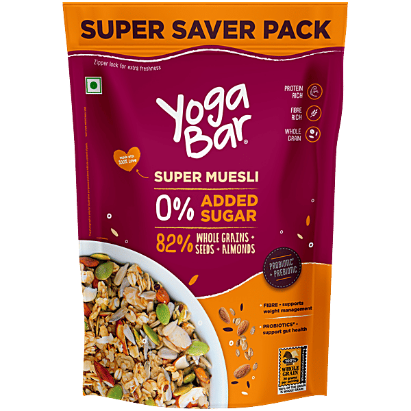 Buy Yoga Bar Super Muesli No Added Sugar Rich In Protein Fibre