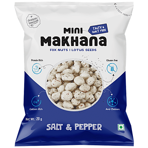 Buy Protyze Mini Makhana Salt Pepper High Protein Snack Gluten