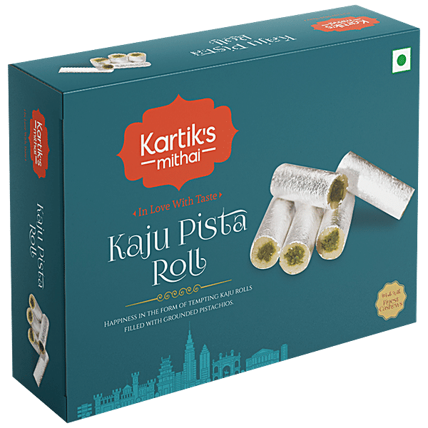 Buy Kartik S Mithai Kaju Pista Roll Made With Pure Desi Ghee Online