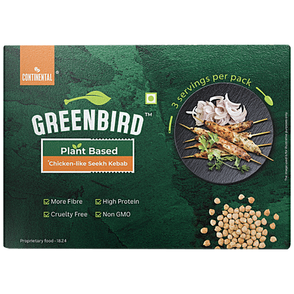 Buy Continental Greenbird Plant Based Chicken Seekh Kebab Good Source