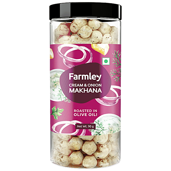 Buy Farmley Cream Onion Makhana Roasted In Olive Oil Rich In