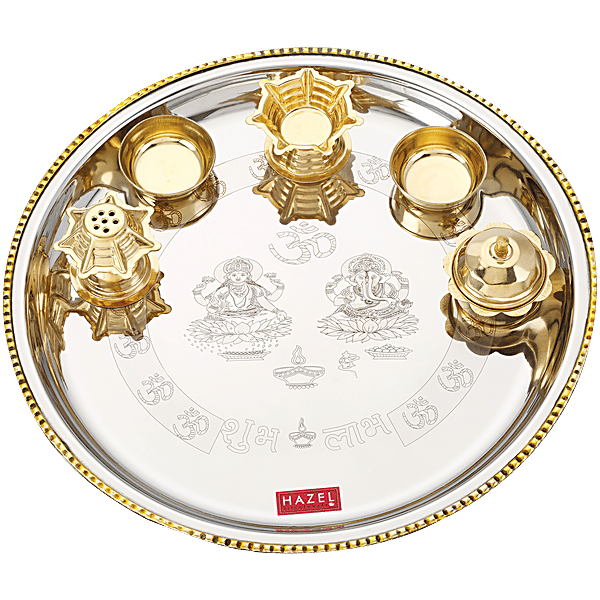 Buy Hazel Stainless Steel Puja Pooja Aarti Thali Set Cm With Pc