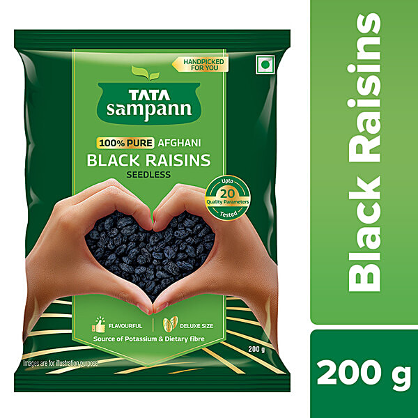 Buy Tata Sampann 100 Pure Afghani Black Raisins Seedless Kali