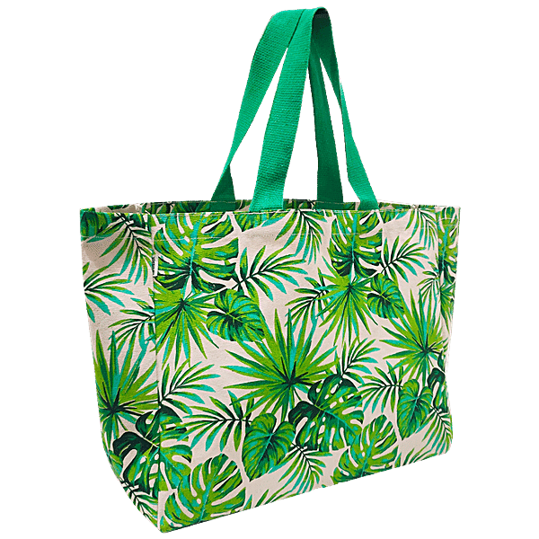 Buy Earthbags Cotton Canvas Shopping Bag Carry Bag Green Printed