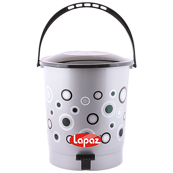 Buy Lapaz Pedal Dustbin Printed Plastic Durable Lightweight Grey