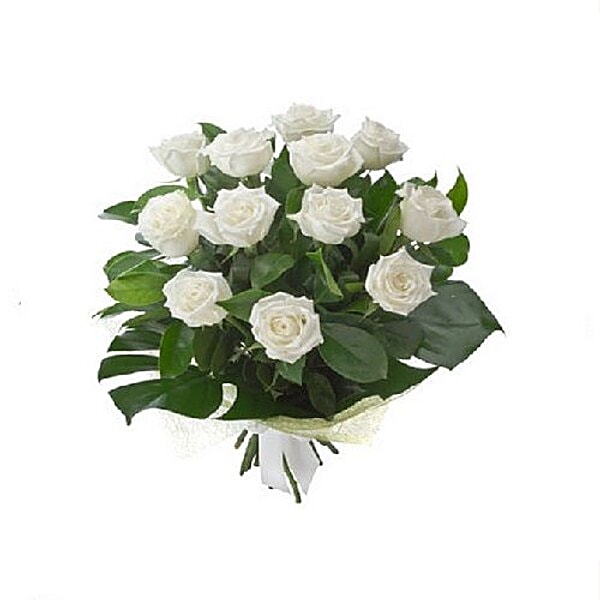 Buy Blooms Bouquets Flower Bouquet 12 White Roses 1 Pc Online At The