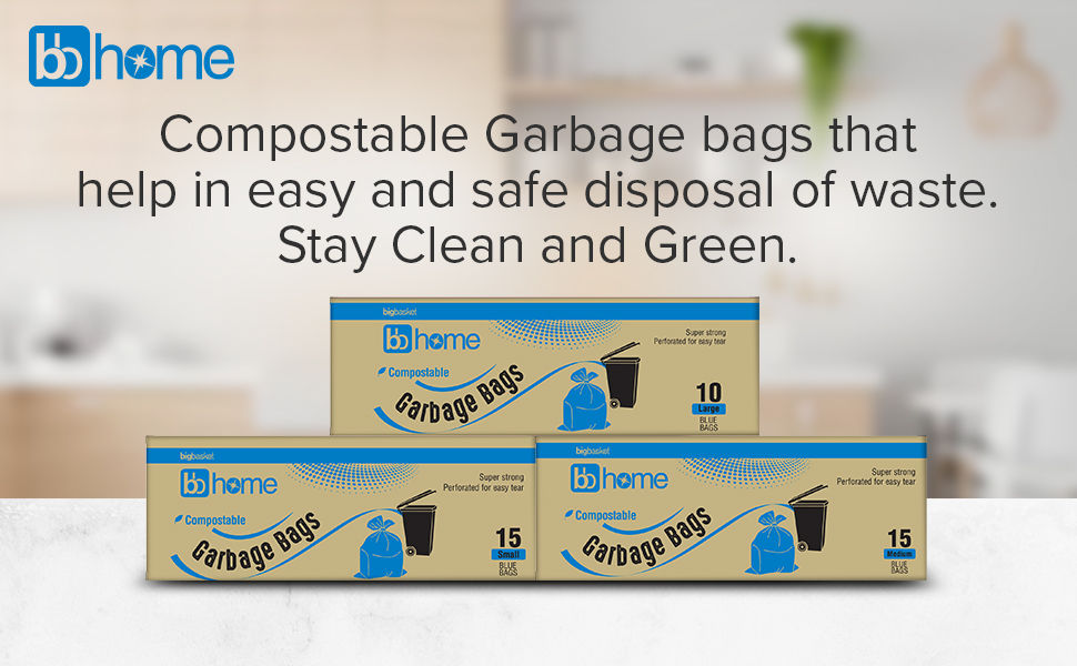 Buy BB Home Oxo-Biodegradable Garbage Bags - Jumbo, Blue, 91x112 cm Online  at Best Price of Rs 387 - bigbasket
