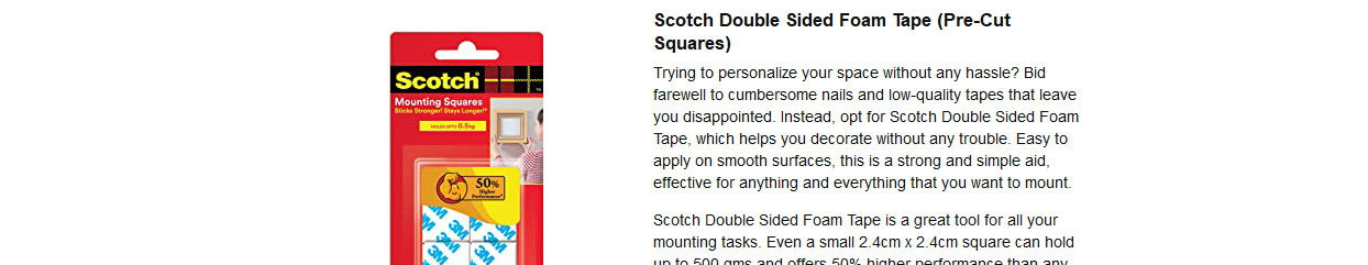 3M Scotch Foam Mounting Squares - 64 count