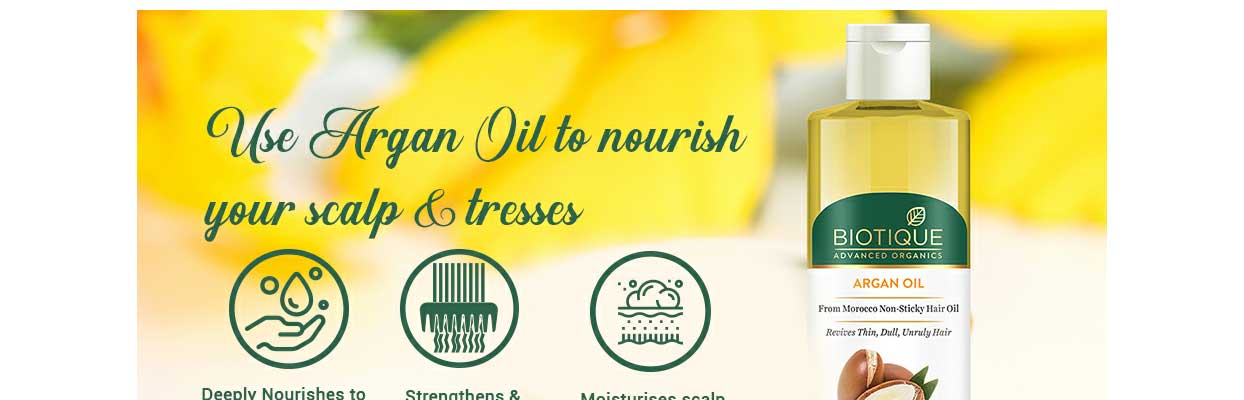 Buy BIOTIQUE Argan Morocco Non-Sticky Hair Oil - Revives Thin