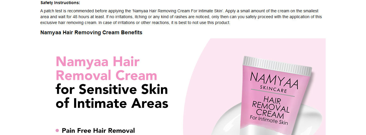 Buy Namyaa Hair Removing Cream For Intimate Skin Online at Best Price of Rs   - bigbasket