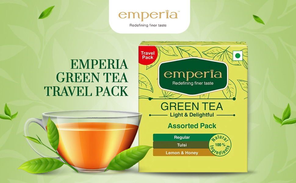 Buy Emperia Green Tea - With Plain, Tulsi, Lemon & Honey, Travel Pack ...