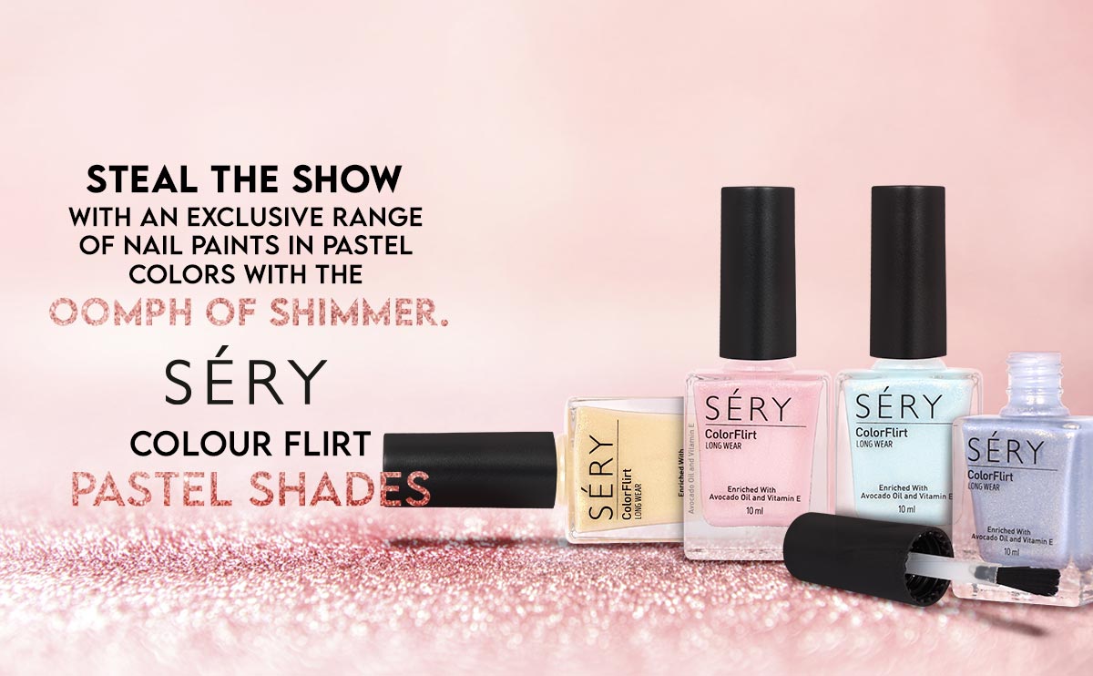 Buy SERY Color Flirt Nail Paint Pastel Shimmer Nail Polish, Glossy