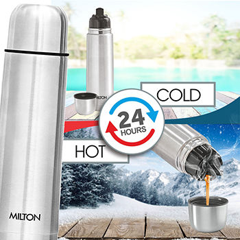 Buy Milton Thermosteel Plain Lid Flask - Stainless Steel, Vacuum Insulated,  Silver Online at Best Price of Rs 810 - bigbasket