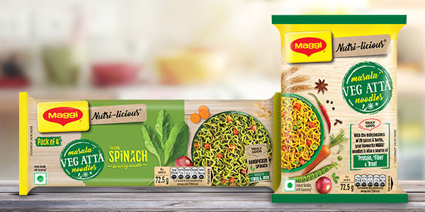 Buy MAGGI Nutri-Licious Masala Veg Atta Noodles With Spinach - Rich In ...