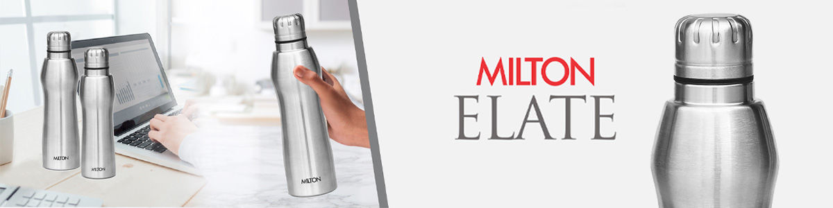 Milton Elate 1000 Stainless Steel Water Bottle, 880 ml, Silver | Leak Proof  | Office Bottle | Gym Bottle | Home | Kitchen | Hiking | Treking Bottle 