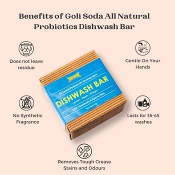 Buy Goli Soda Natural Coconut Coir Scrub Probiotic Dishwash Bar