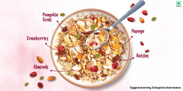 Buy Kelloggs Muesli Breakfast Cereal - With Multigrain & 21% Fruit, Nut ...