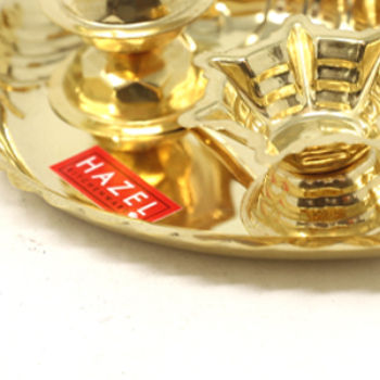 Buy HAZEL Shank Karma Brass Pooja Thali Brass For Prayer & Home