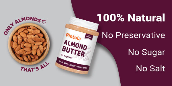 Buy PintolaAll Natural Almond Butter (Creamy) (200g) Online at  desertcartINDIA