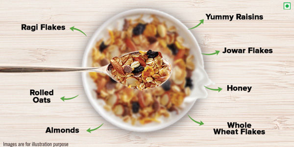 Buy Tata Soulfull Millet Muesli, Crunchy, With Almonds & Raisins ...