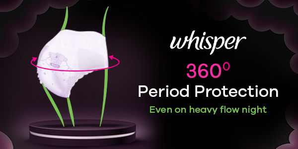 Whisper Bindazzz Night Period Panty 360 degree leakage protection